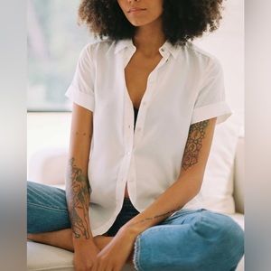 Hatch Classic Short-Sleeve Button-Up Shirt - White